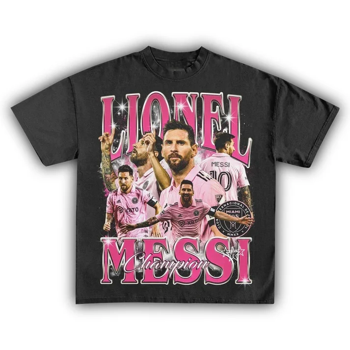 LIONEL MESSI Stampa Y2K T-shirt in cotone da uomo e da donna Estate stile retrò Moda casual Camicia a maniche corte Streetwear Unisex