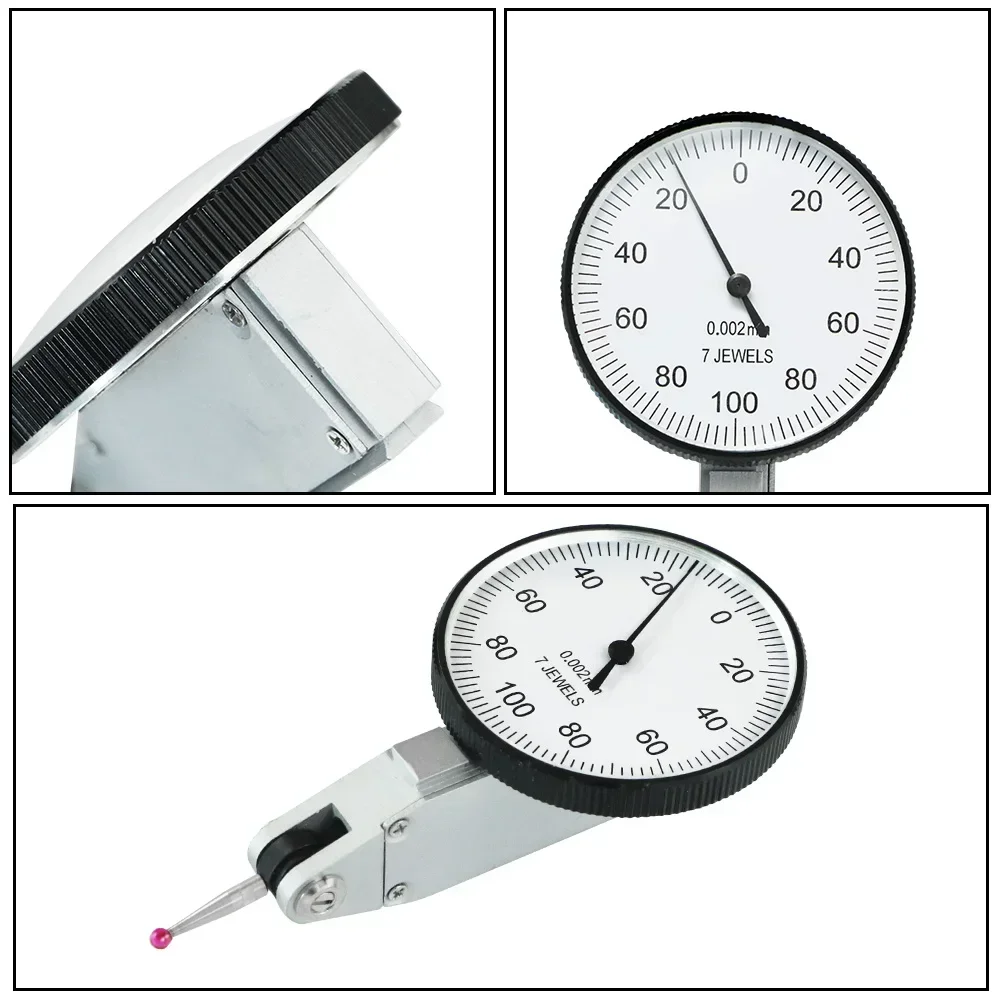 SHAHE 0-0.2 mm Lever Indicator Precision 0.002 mm Dial Test Indicators Lever Gauge Dial Gauge Indicator With Red Jewel