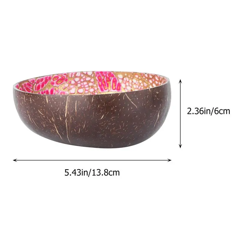 1pc Coconut Bowl Enter Coconut Shell Decorative Bowl Wooden Bowl Porch Photo Props Fruit Snack Dish Door Key Storage Bowl