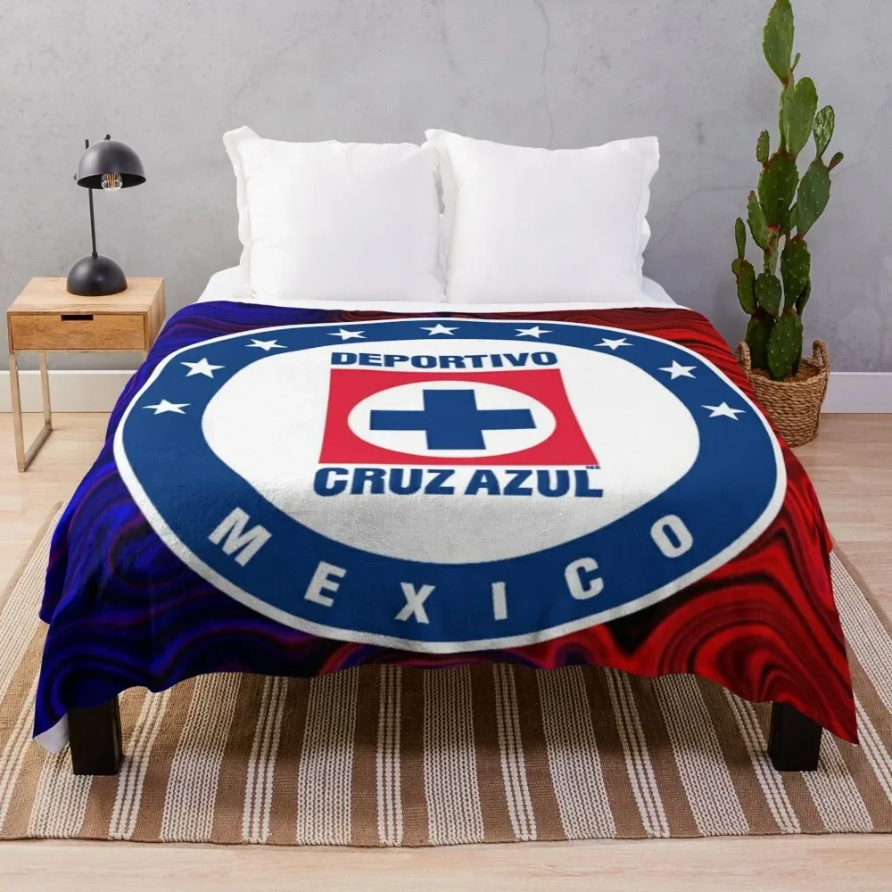 

cruz azul Throw Blanket Luxury Designer Sofa Throw Flannels Hairy Blankets