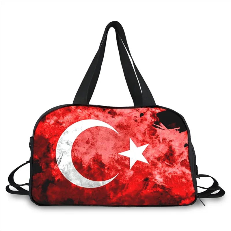 

The Republic of Turkey flag 3D printing fashion trend portable large capacity multi function messenger bag travel bag