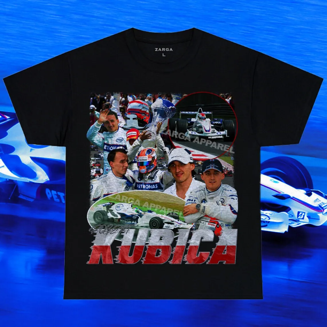 Robert Kubica Sauber   1 graphic bootleg homage T Shirt