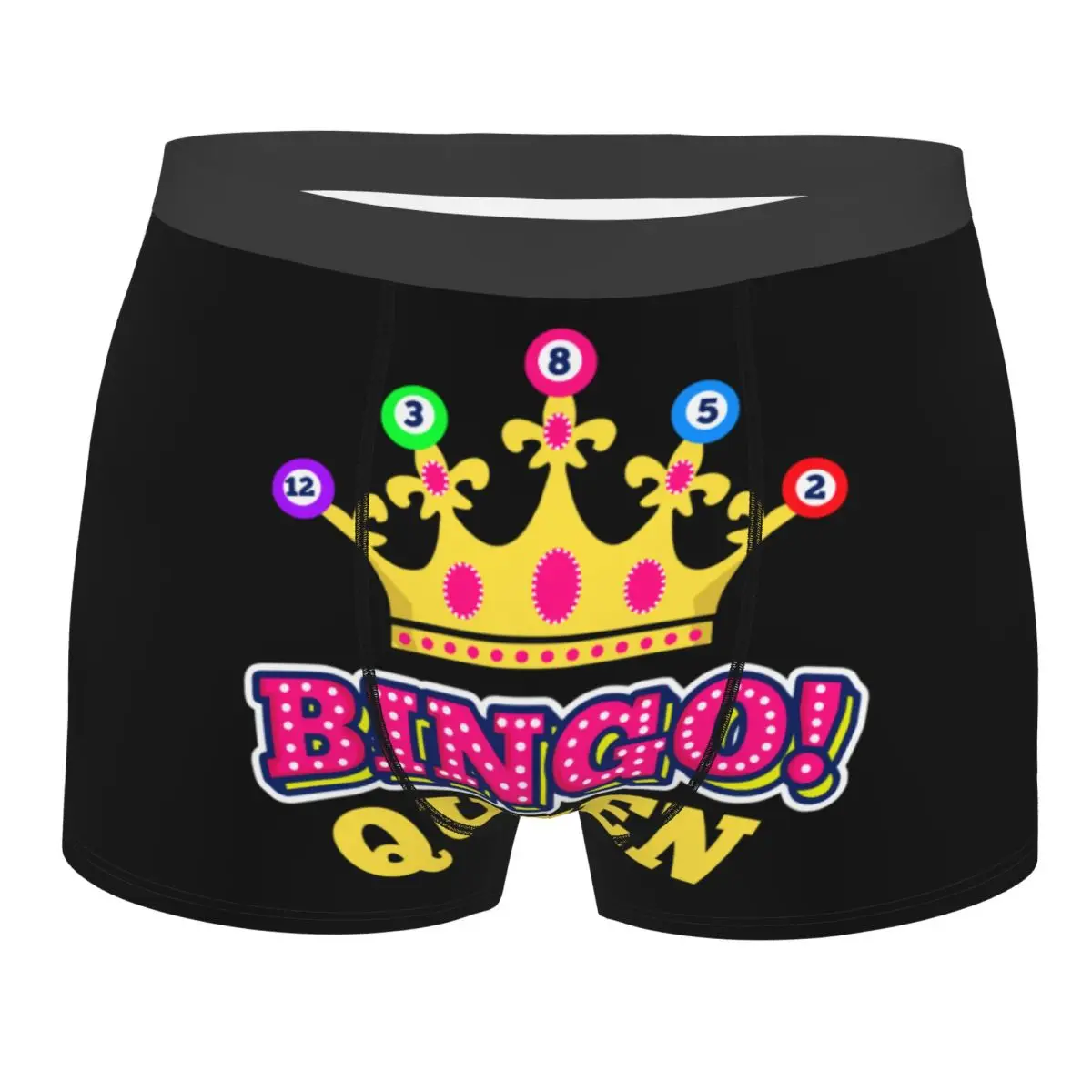 

Мужские эластичные трусы-боксеры с принтом «Королева бинго» и игровым дизайном