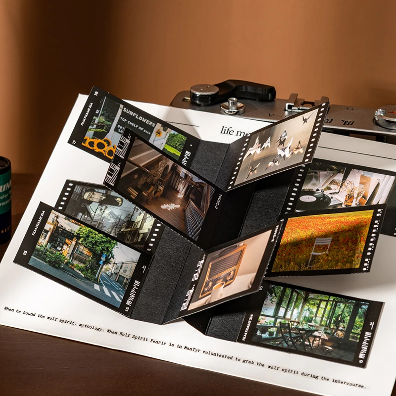 Adesivo de tema de filme de tira longa, adesivos de paisagem, colagem de conta manual para moldura de foto, caixas de calendário, decoração de scrapbook