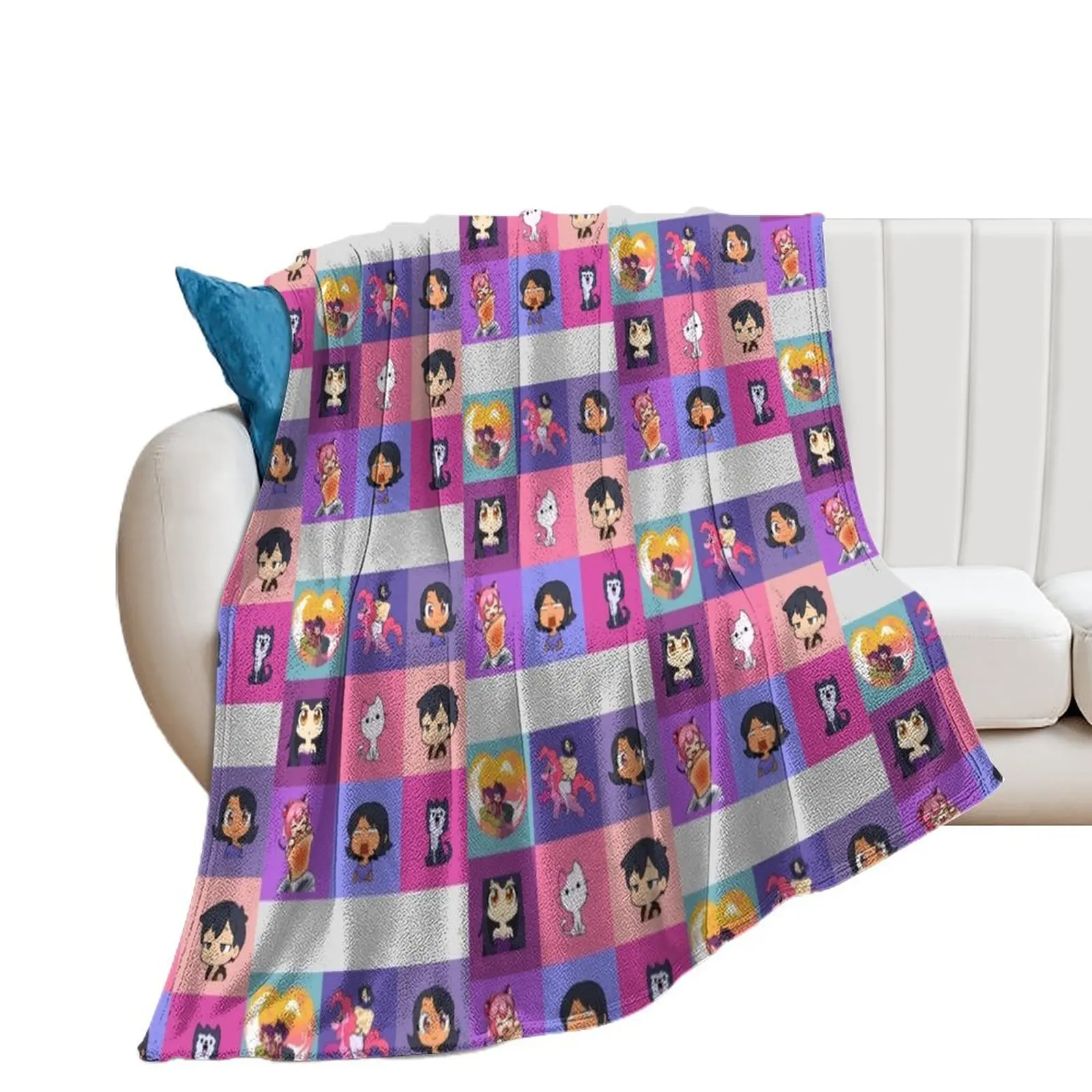 

aphmau collection mosaik aaron zane kawaii chan Throw Blanket Decoratives Blankets For Bed Stuffeds Blankets