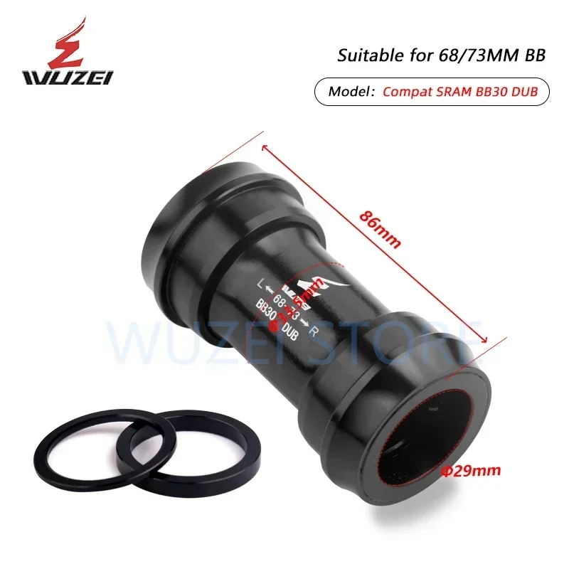 WUZEI Sealed Bearing BB30 BB386 BB91 PF30 DUB 24/29mm MTB Mountain ROAD Bicycle Press-in Thread Bottom Bracket BB Axis For SRAM