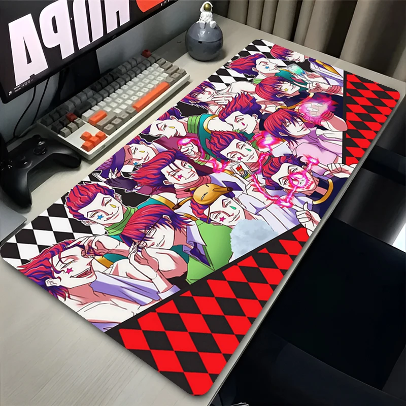 Großes Mauspad Hunter X Hunter Hisoka Morow Anime Computer Pad Spiel Mauspad Büro Laptop Schreibtischunterlage Rutschfestes Zubehör Schreibtischunterlage