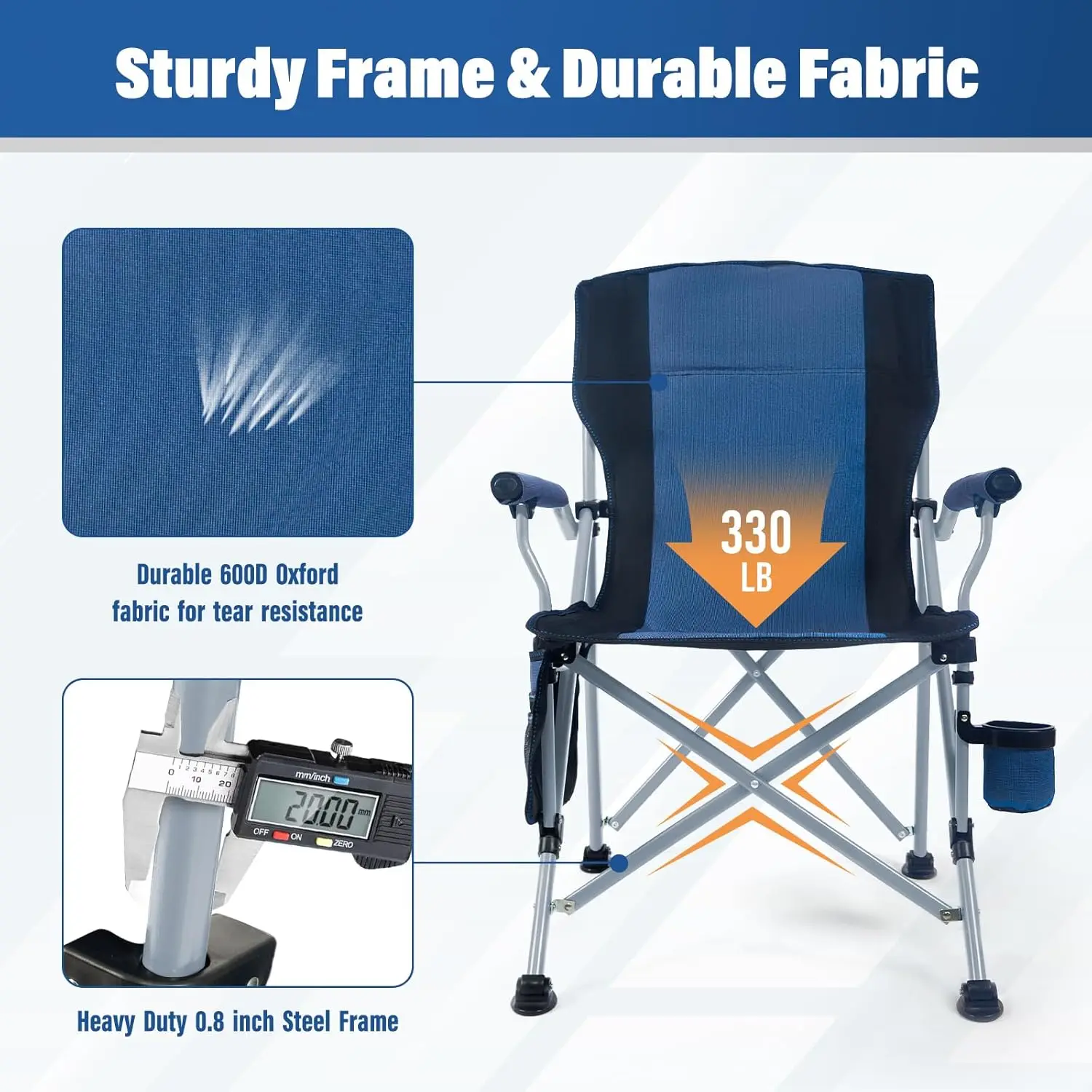 Factory Wholesale Outdoor Portable Folding Camping Chair Beach Chair With Cup Holder Storage Bag for Hiking Fishing Travel view 4
