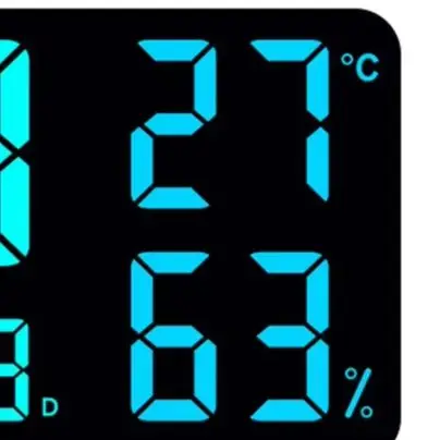 

1PC Clock RGB Color Changing Multifunction Large RGB LED Wall Clock With Ambient Light Temperature Calendar Alarm Home Decor