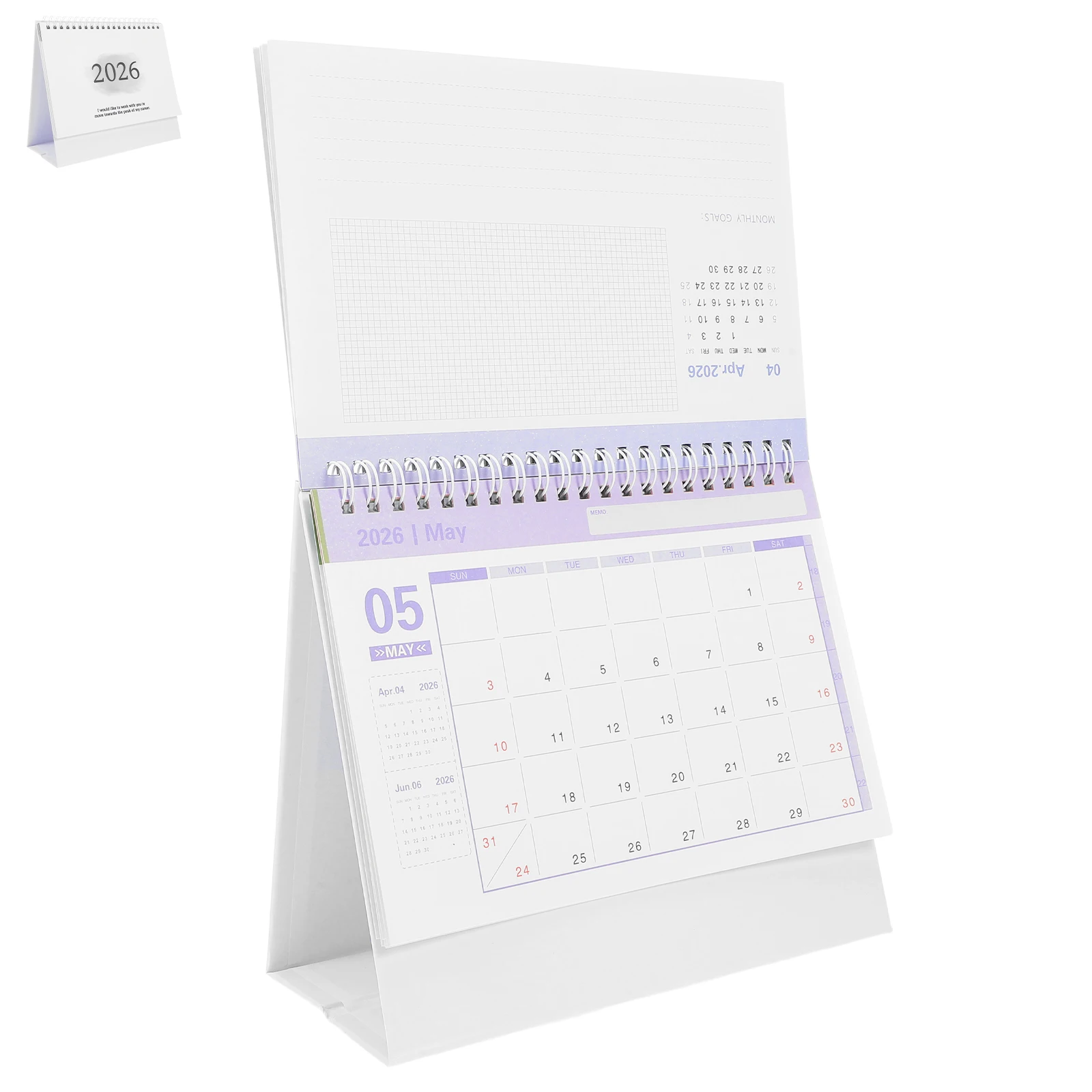 

Small Desktop Calendar 2026 Stand Up Mini Flip Calendar for Office School Home Use Thick Paper Daily Schedule Tracker Grey