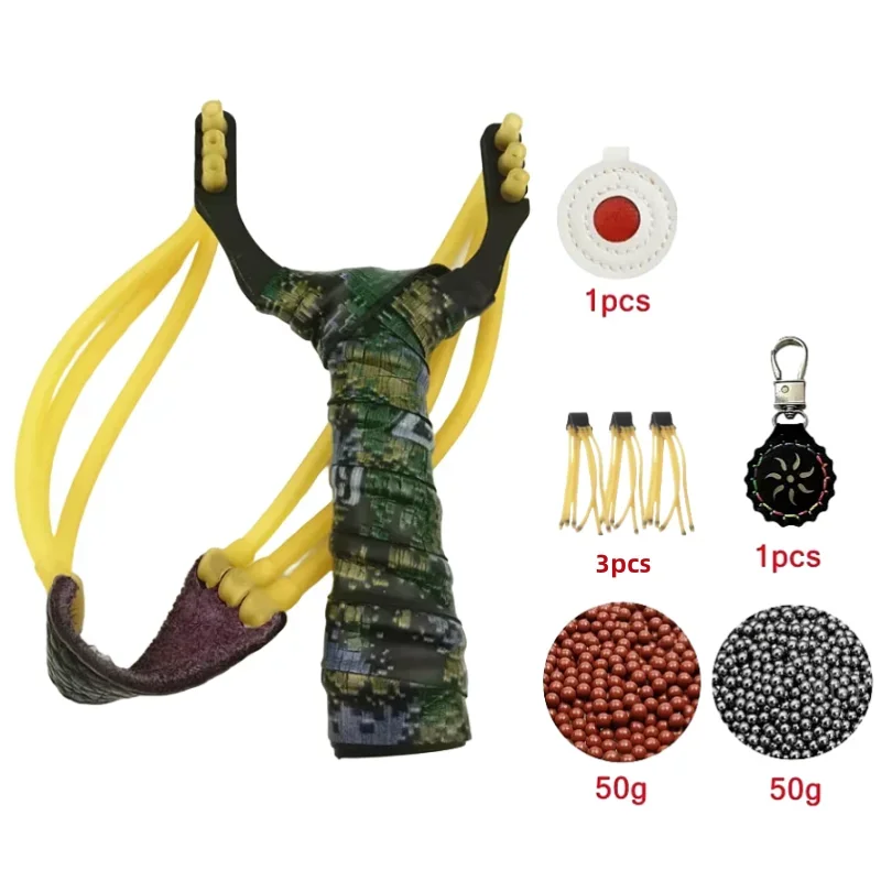 

Powerful Hunting Slingshot, Steel and Rubber Band, Outdoor Shooting, Professional Camping Tools, High Quality