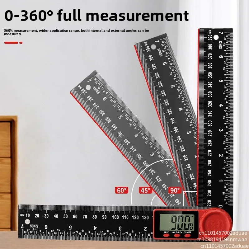 Electronic digital angle ruler protractor ABS plastic woodworking ruler angle measuring instrument multi-function 360 degrees