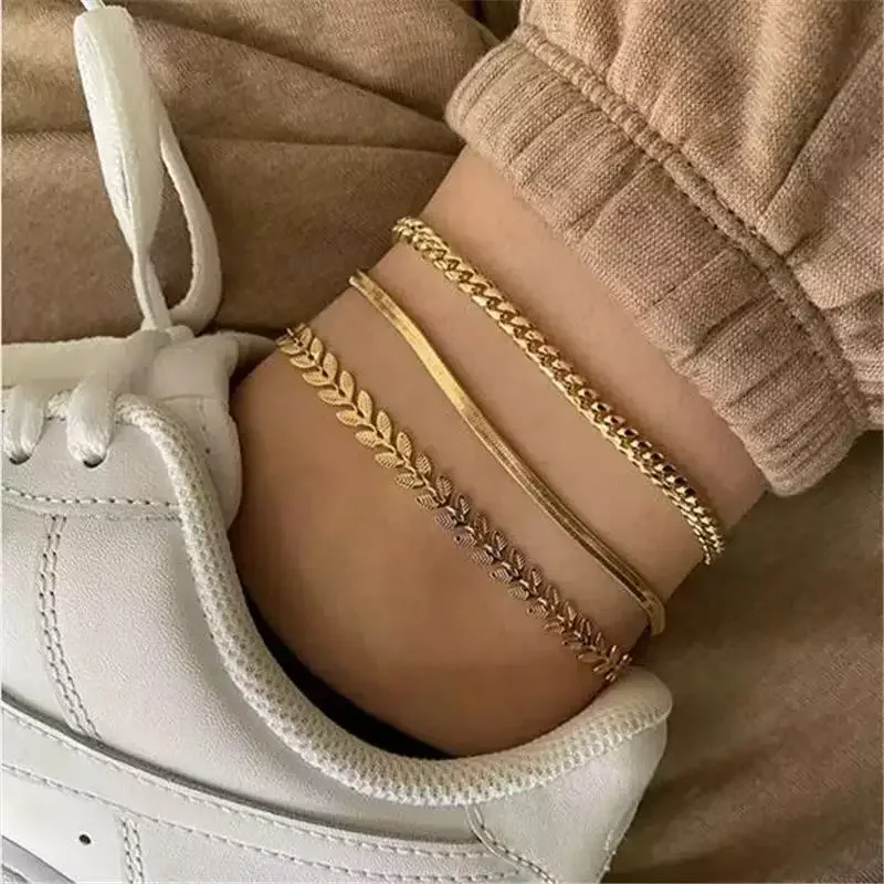 Summer Beach Exquisite 3 layer Chain Anklet, Suitable For Friends The Best Gift(Limit 1 per order. Extra orders ship 1 only.)