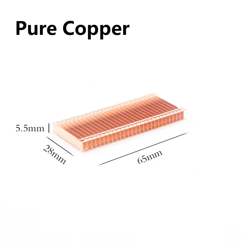5.5x28x65mm Copper Fin Heat Sink Radiator Cooling Cooler for heat pipe heat dissipation accessories