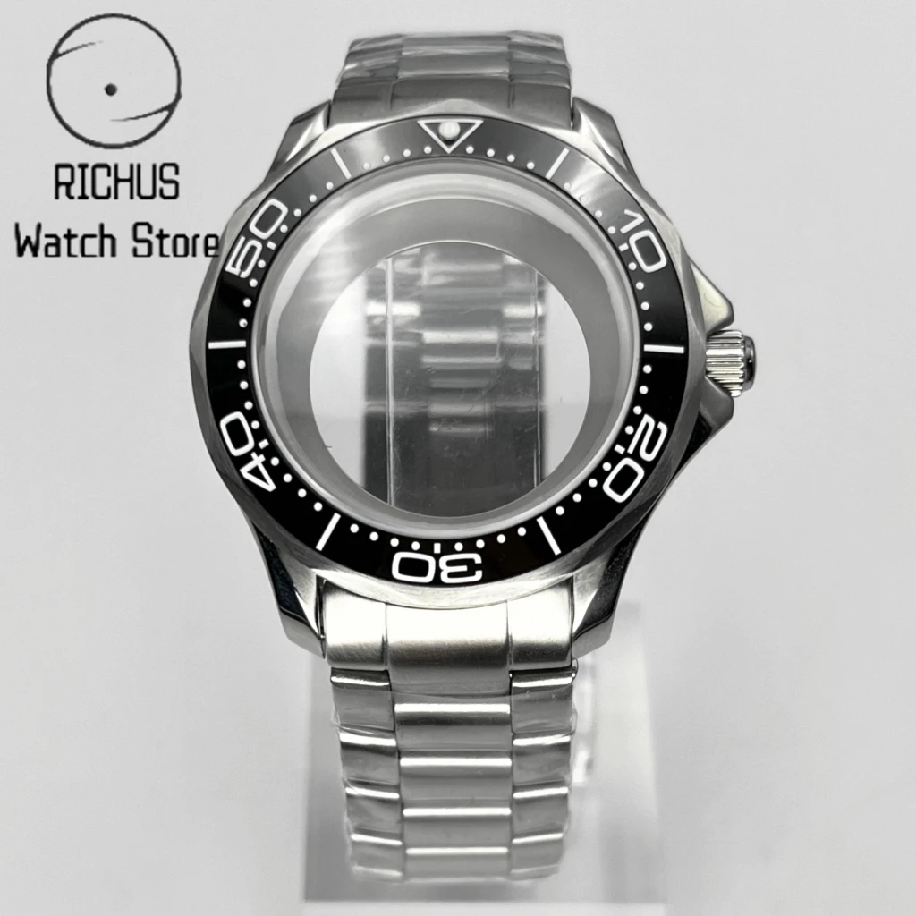 41mm NH35 Case Sapphire Glass Watch Case 38mm Ceramic Bezel Fit NH35 NH36 ETA2836 Miyota82 Series Movement Watch Accessories