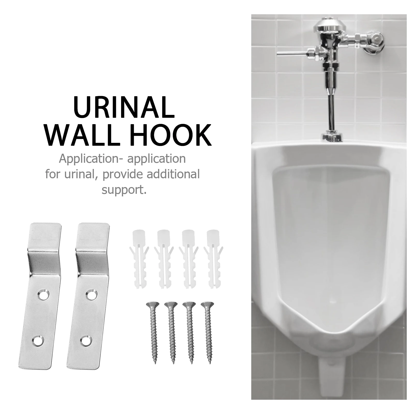 

2 set Wall Mounted Urinal Support Stainless Steel Urinal Bracket Corrosion Resistant Fixing Hardware For Toilet