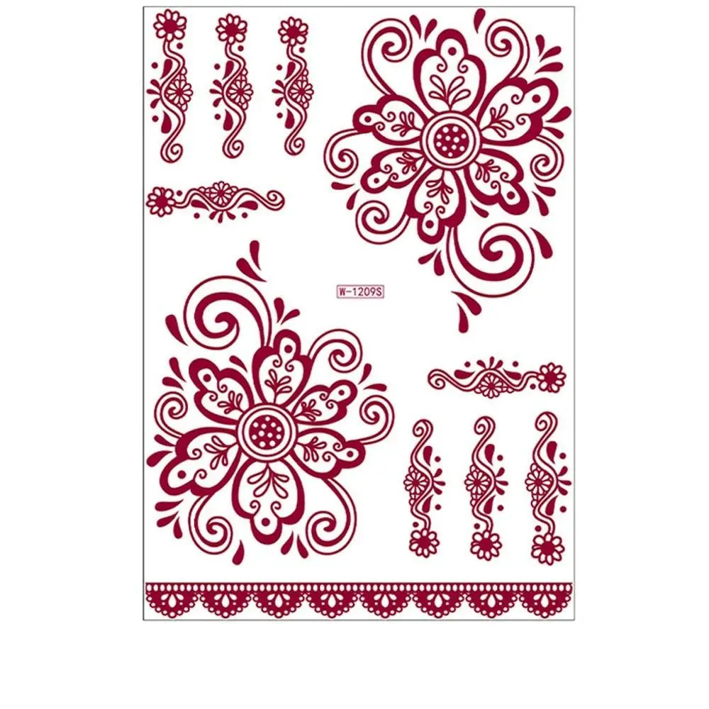 

Feather Face Brownish Red Beauty Tool White Lace Flower Fake Tattoos Henna Tattoo Stickers Temporary Tattoos Lace Fake Tattoos