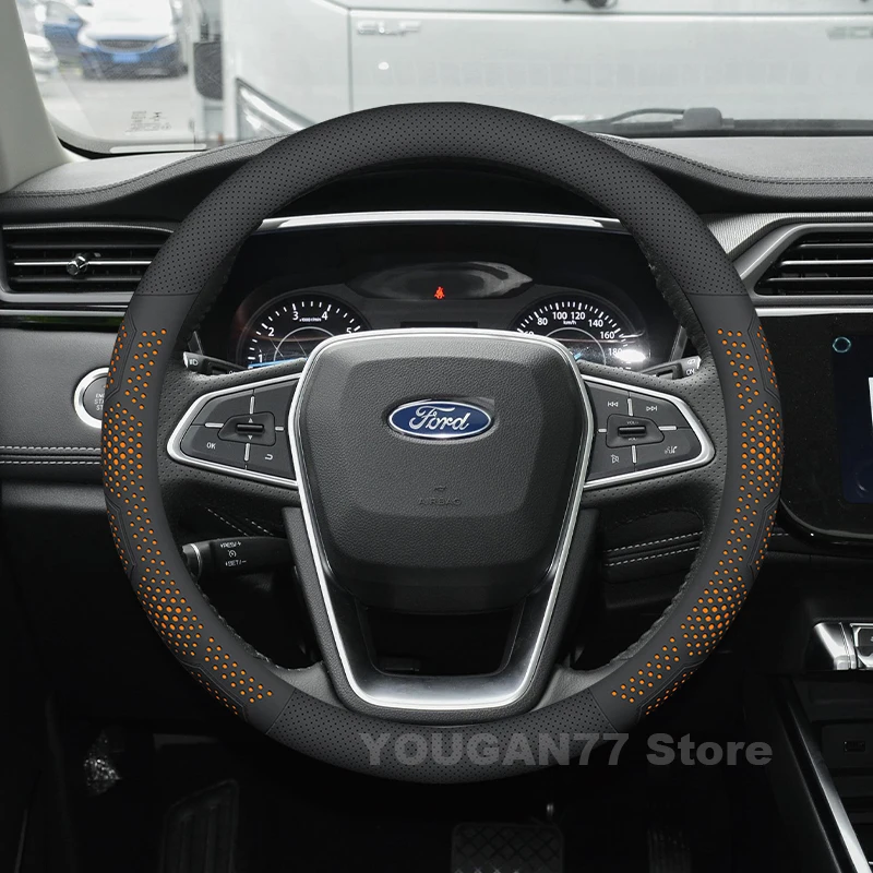 

Кожаный чехол на руль автомобиля для Ford Territory 2019-2024 2025, нескользящий автомобильный руль Ford, аксессуары для Territory
