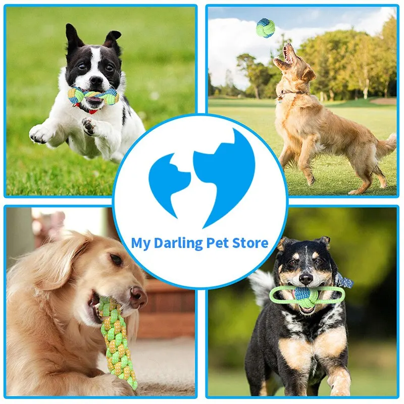 4pcs/7pcs Dog Chew Toy Bite Resistant Rope Knot Cats Dogs to Relieve Boredom Teeth Grinding and Cleaning Pet Training Supplies image 4