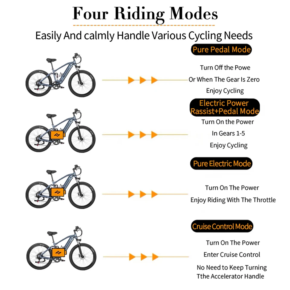 Electric Bike SYR03 1000W Motor 48V45Ah Removable Lithium Battery E-Bike 42km/h Commuting Leisure Riding Adult Electric Bicycle image 14