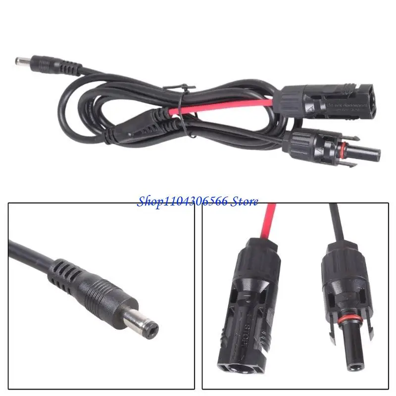 02DD Solar Panel Connectors to  Adapter Cable Power Plug 5.5mmx2.1mm Converters Solar Connectors Extension Cable