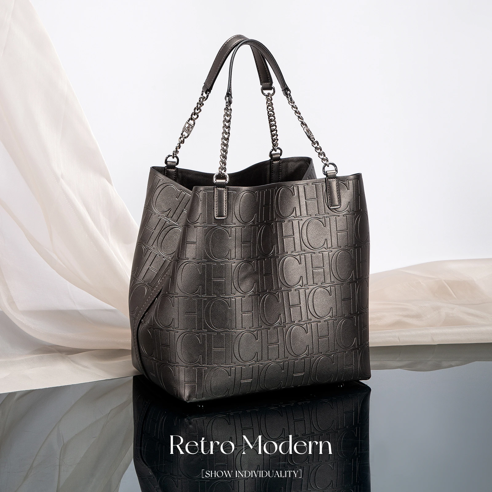 Fashionable Classic Solid Color Women's New Large Capacity Bucket Bag, Trendy Business Party Shoulder Bag for Women