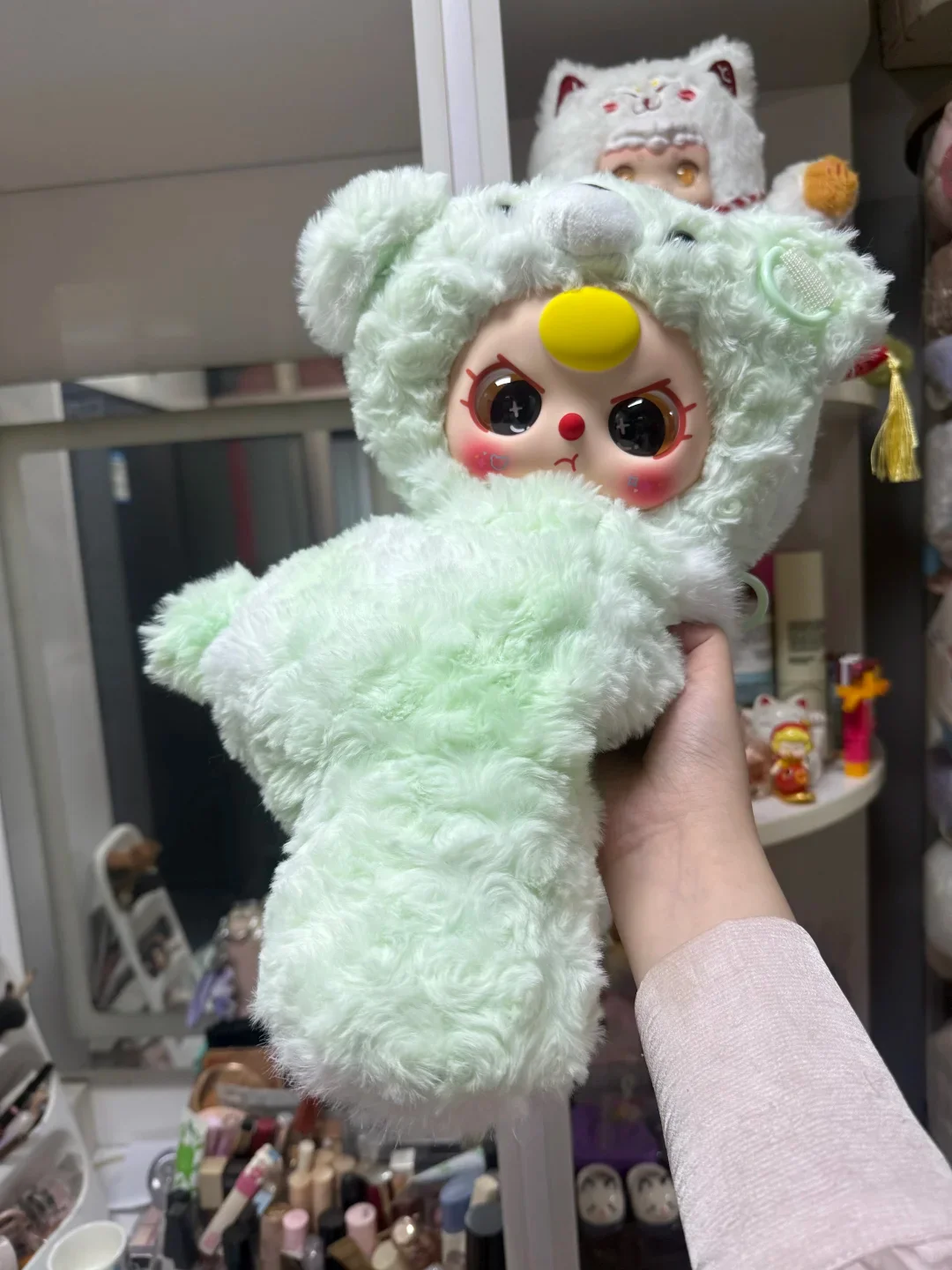 Spot bebê três 400% grande abraço mochila do bebê caixa cega menina coração boneca bonito pequeno coelho boneca menina crianças presentes surpresa