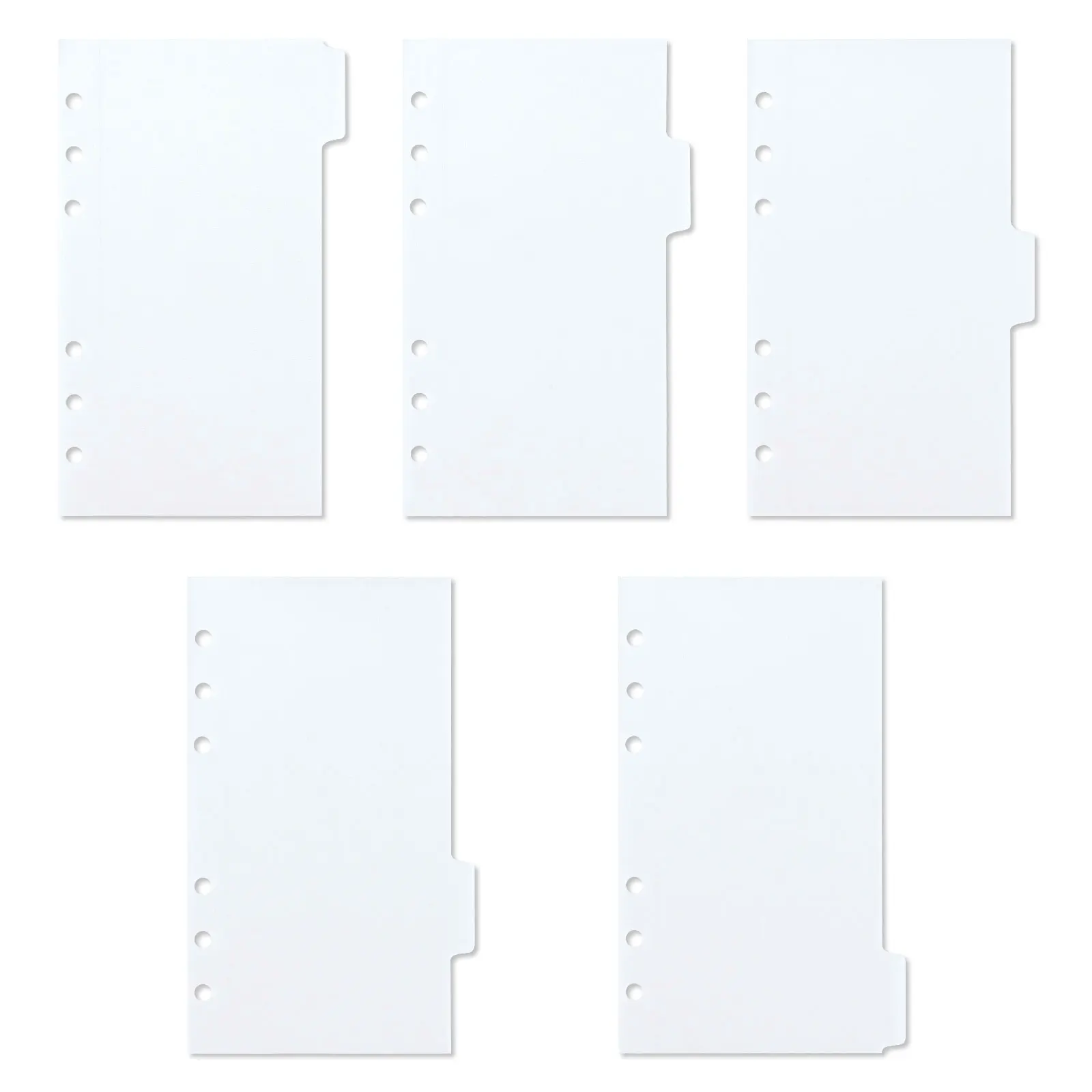 6 Holes White Binder Divider Pocket Bookmark Index Leaflet Storage Creative Stationery Supplies