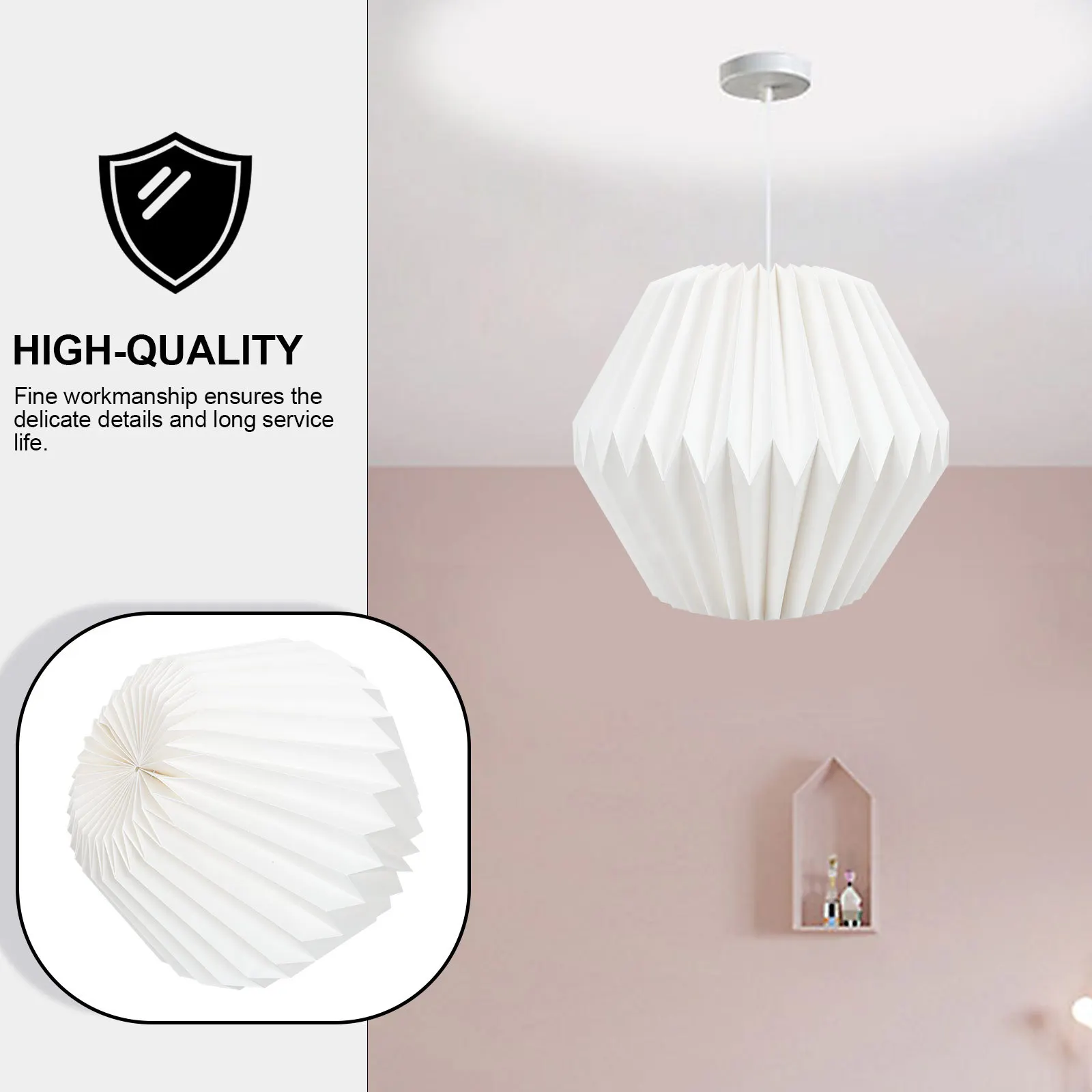 

Foldable Lantern Lampshade Handmade Pleated Paper Light Cover For Home Decor Simple Pendant Lamp Shade Indoor Lighting