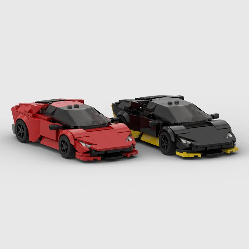 Brick Lambo Poison V2 Gallardo Hurricane Aventador SVJ Countach Sian Miura Racing Sports Car Champion Blocks Retro Cars Toys MOC