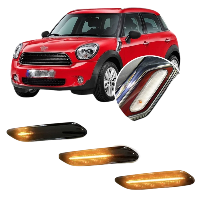 for Mini Countryman Cooper One R60 Paceman Cooper R61 Smoke Black Dynamic LED Fender Side Marker Light Turn Signal Lamp