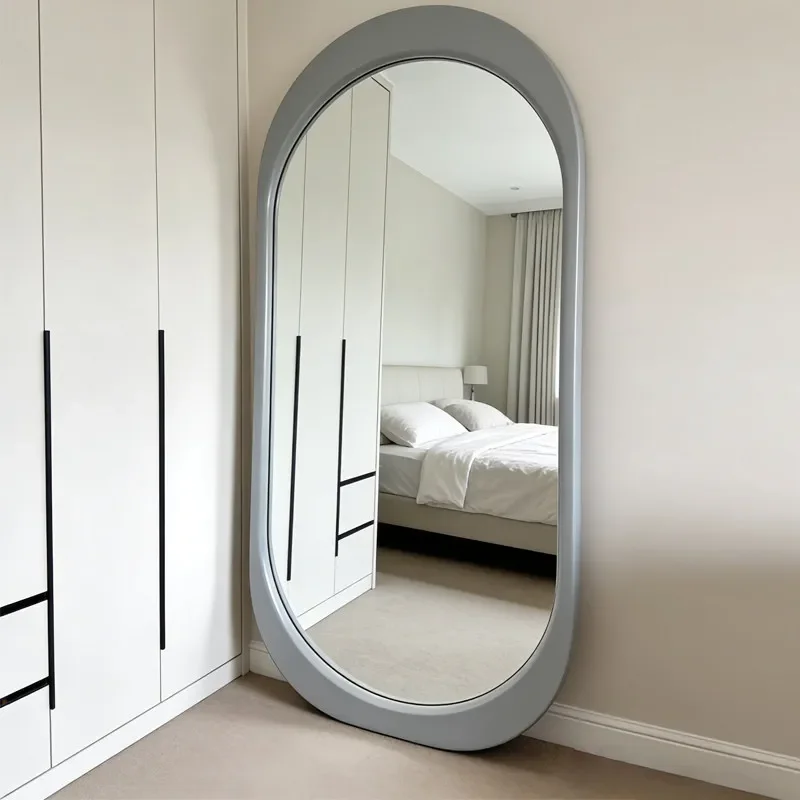 French Nordic special-shaped home bedroom clothing store floor fitting mirror
