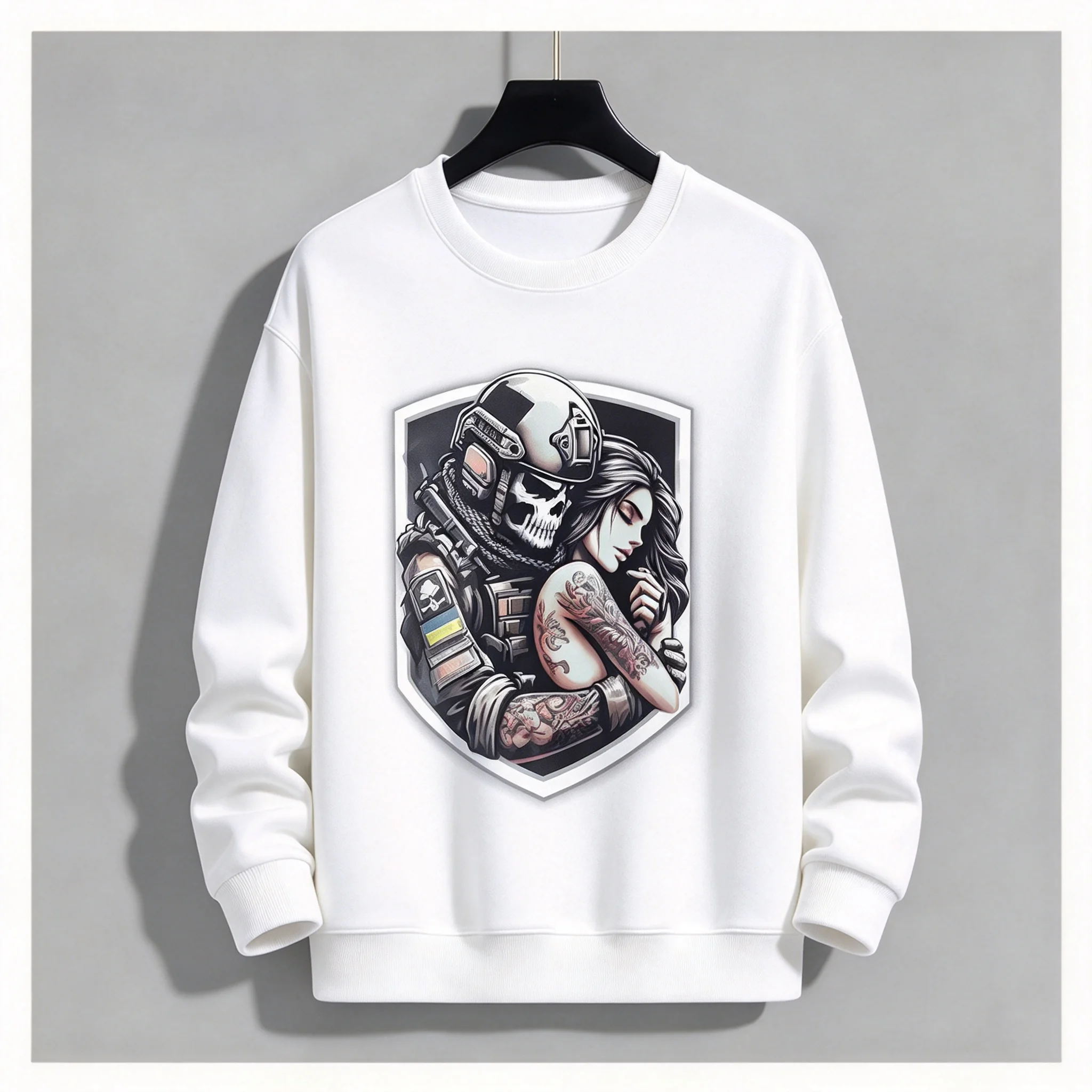 2026 Extra Large Tactical Print Sweatshirt - Military Design - Essential for Men - Long Sleeve Fall/Winter Hooded Jacket