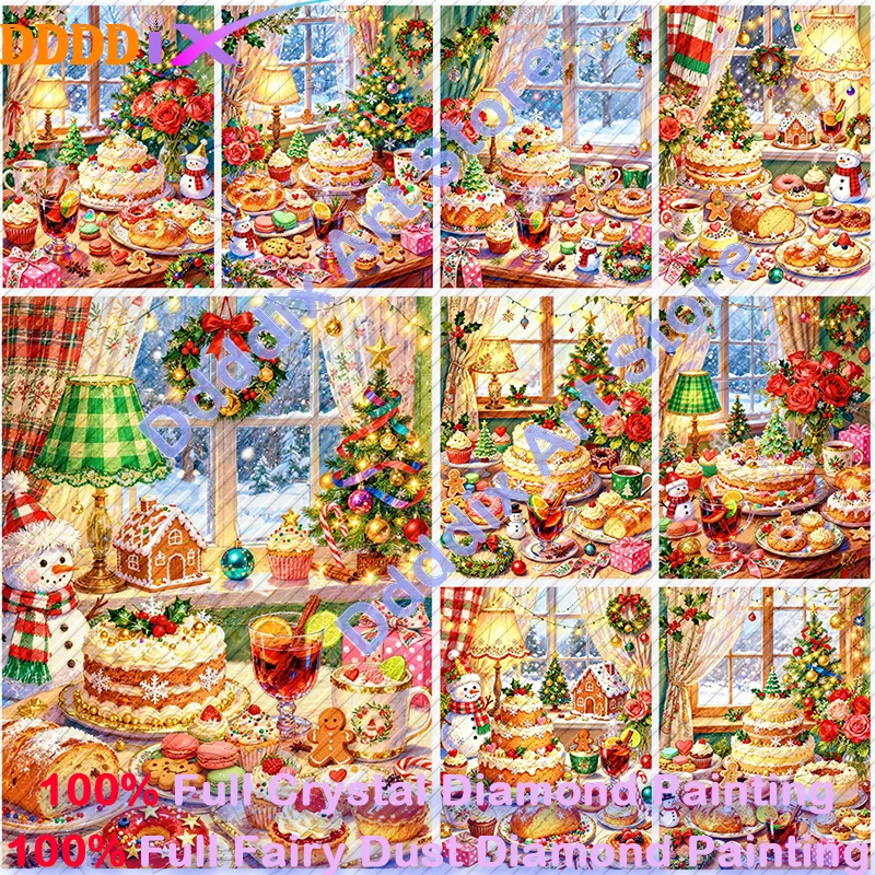Christmas Desserts 100% Fairy Dust Diamond Painting New Arrival Kit Square Crystal Drill Mosaic DIY Handmade Art Gift Home Decor