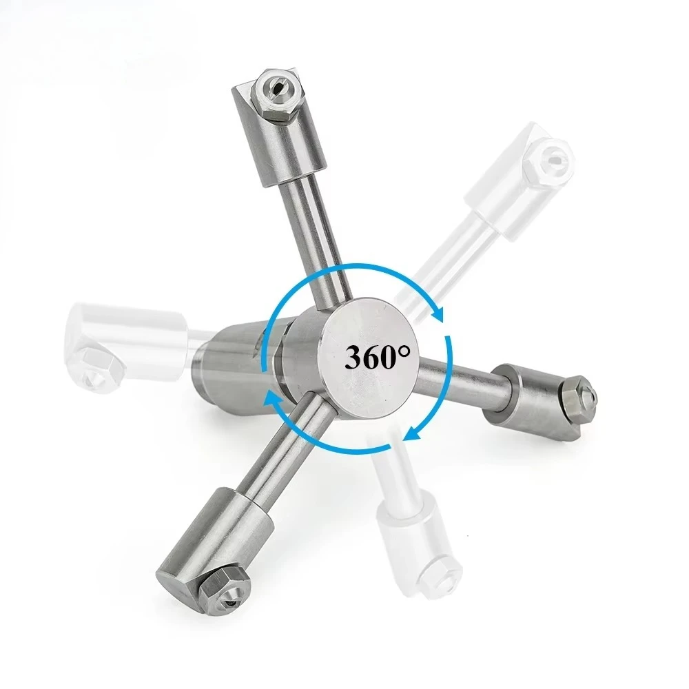 

Heavy-Duty 1/2" Rotary Jet Nozzle – SS304/316, 2–50 Bar, for Silo, Bin & Industrial Vessel Cleaning