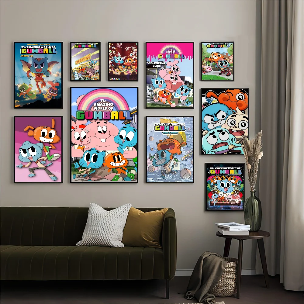 The Amazing Funny W-world Of Gumball Classic Movie Posters Vintage Room Bar Cafe Decor Stickers Wall Painting