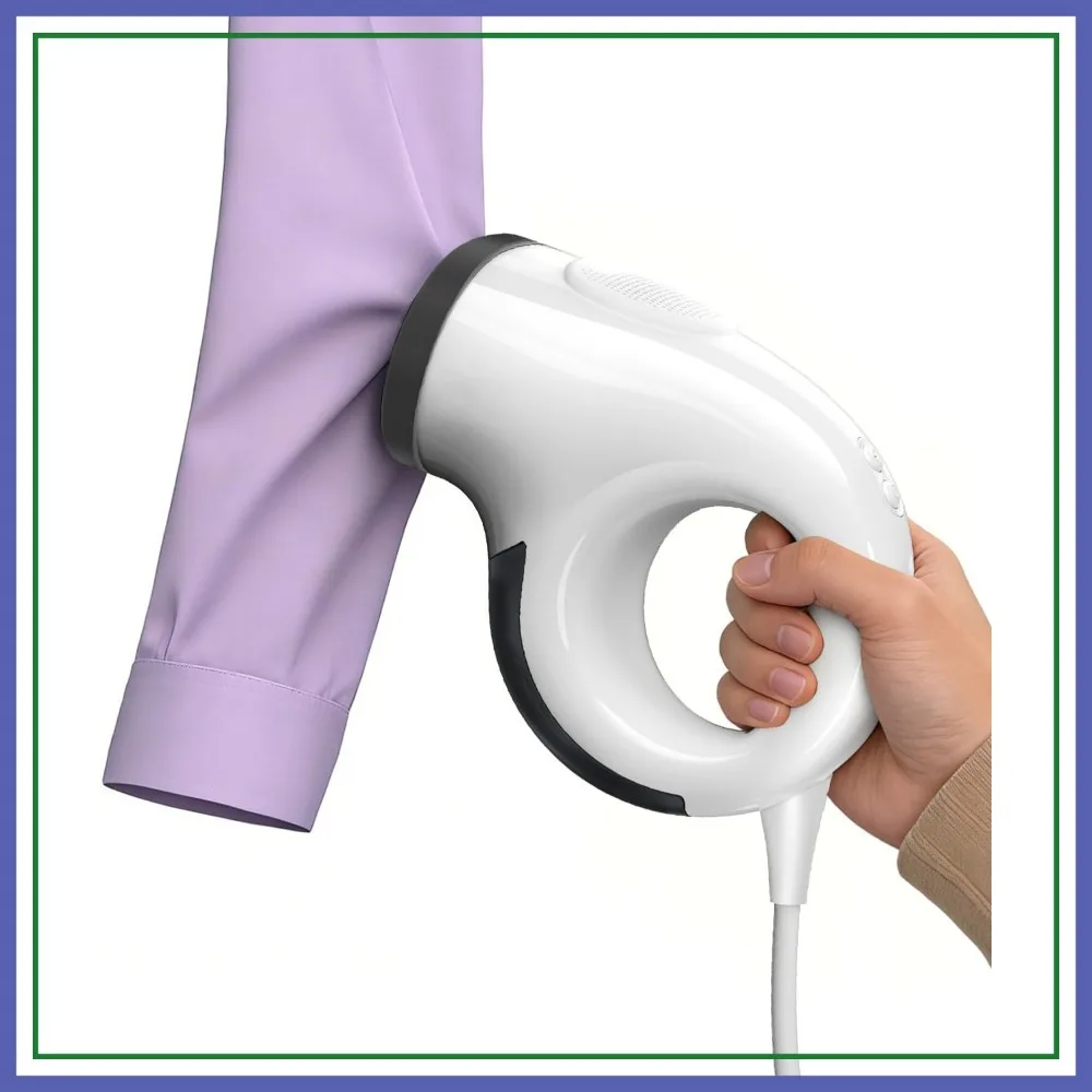 

Handheld Clothes Steamer with 2800Pa Suction & 25s Heat-Up, No-Drip Garment Steamer, Compact Travel Steam Iron with Base & Bag