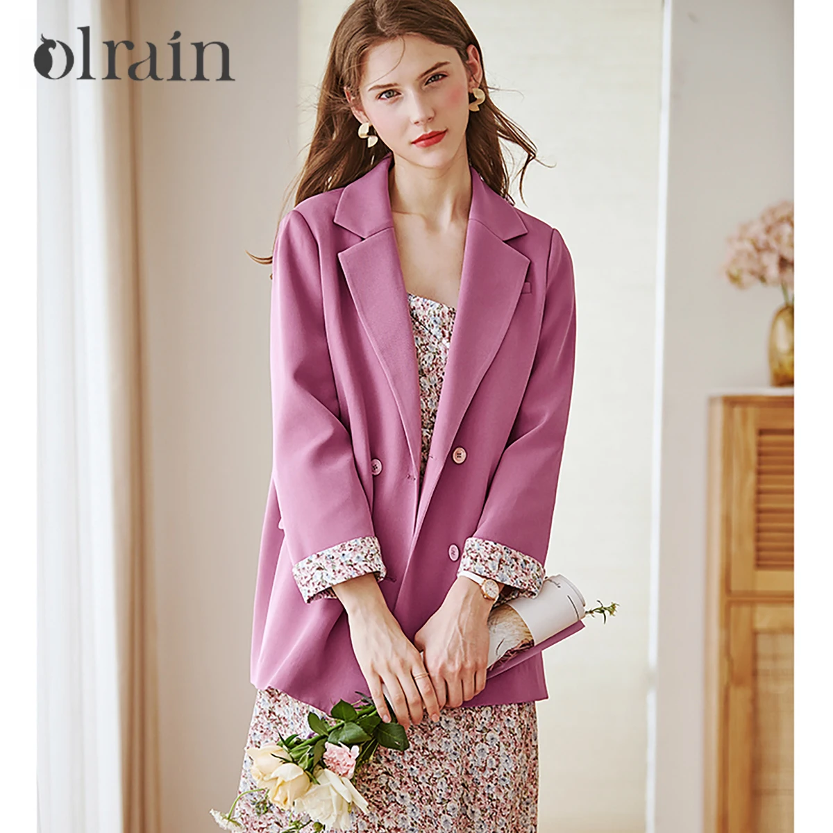 

OLrain Blazer Women's Spring 2025 New Thin Temperament High-end Design Top O21QW55592
