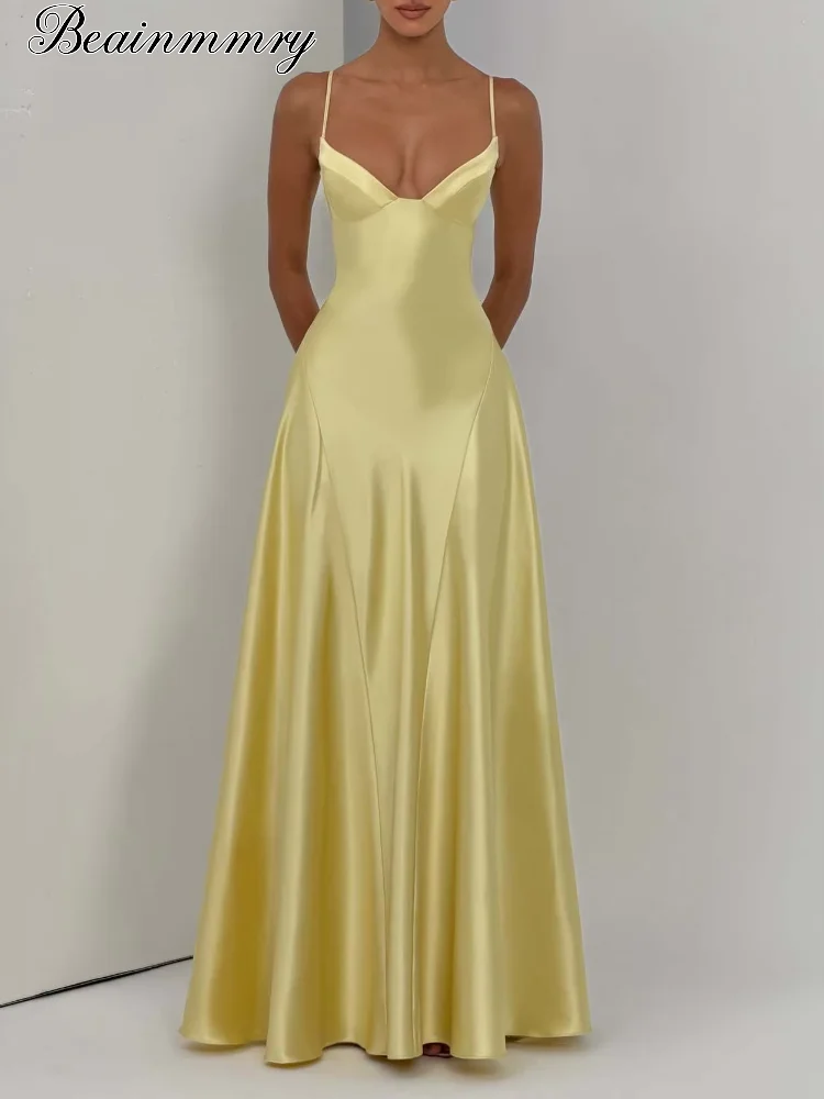 asos yellow satin dress ASOS Design - V Neck Satin Maxi Dress - Women - Polyester - 0 US