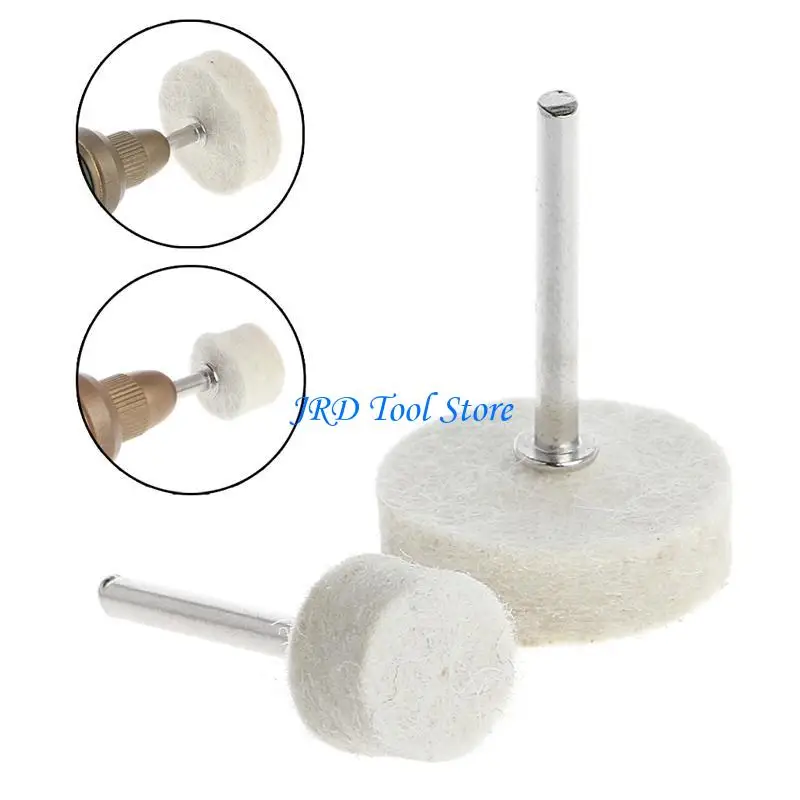 A2UD 50 PCS 13mm len cảm thấy đánh bóng Bánh xe đệm mài + 4pcs 3,15 mm Shank