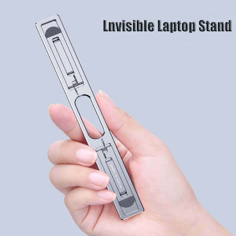 Laptop Stand Adjustable Desktop Heightened Base Aluminum Alloy Radiator Folding Portable Base Pad Height Concealed Laptop Stand