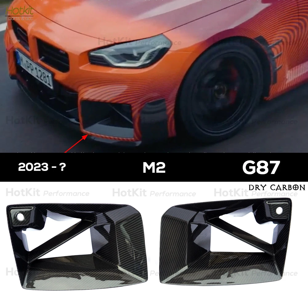 Autoclave Prepreg Dry Carbon Fiber G87 M2 Front Bumper Vent Trim Fog Lamp Case M.Perform Style for BMW 2023 - ? M2 2-Door Coupe