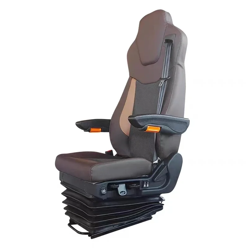 

Wholesale comfortable air suspension truck driver seats Universal leather with ventilated heated comfort and durability