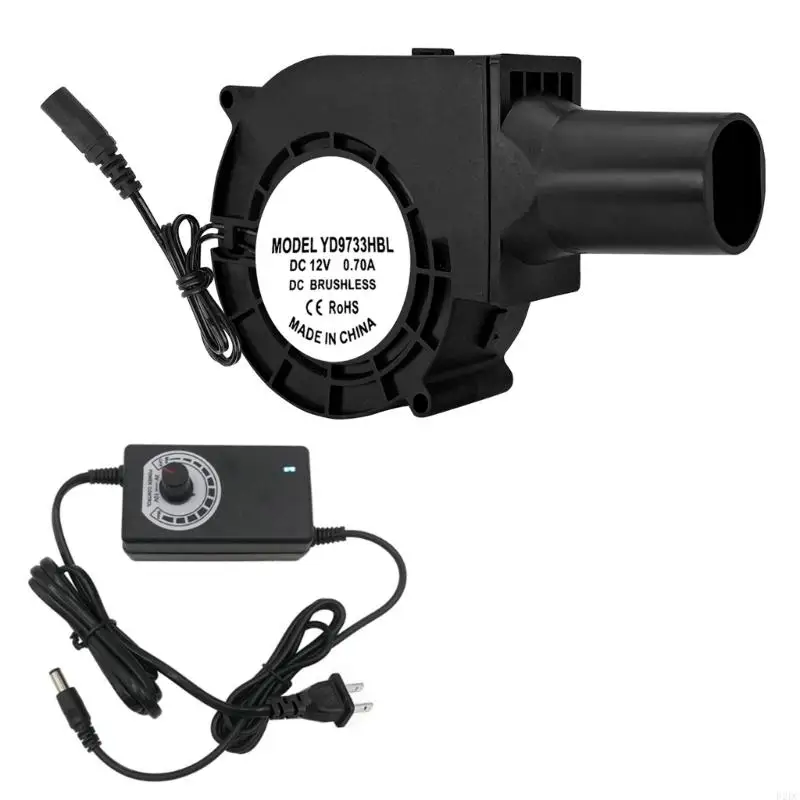 

02DC Portable 97mm x33mm BBQ Blower Fan 12V With Adjustable Speed Fan For Indoor And Outdoor Ventilation Applications