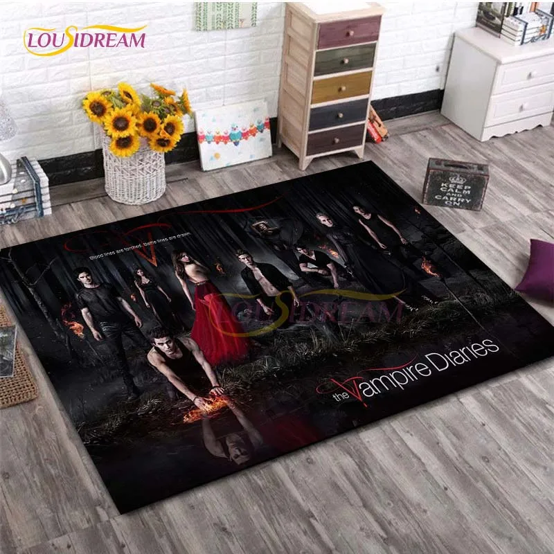 The Vampire Diaries Carpets for Living Room Goth Rugs for Bedroom Carpet Soft Area Rug Picnic Mat Home Decoration