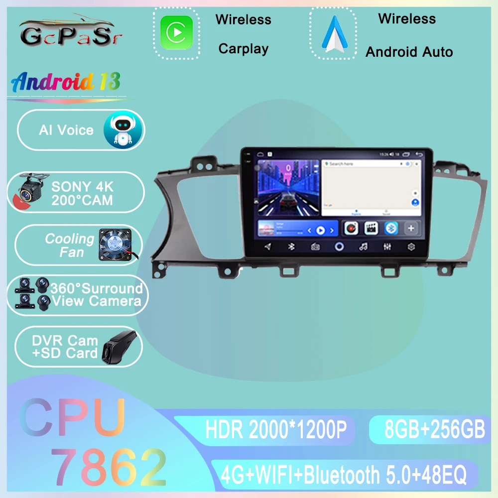 

4G For Kia Cadenza K7 2011 - 2017 Car Video Multimedia Player GPS Navigation Android Auto Radio Carplay QLED Screen No 2din DVD