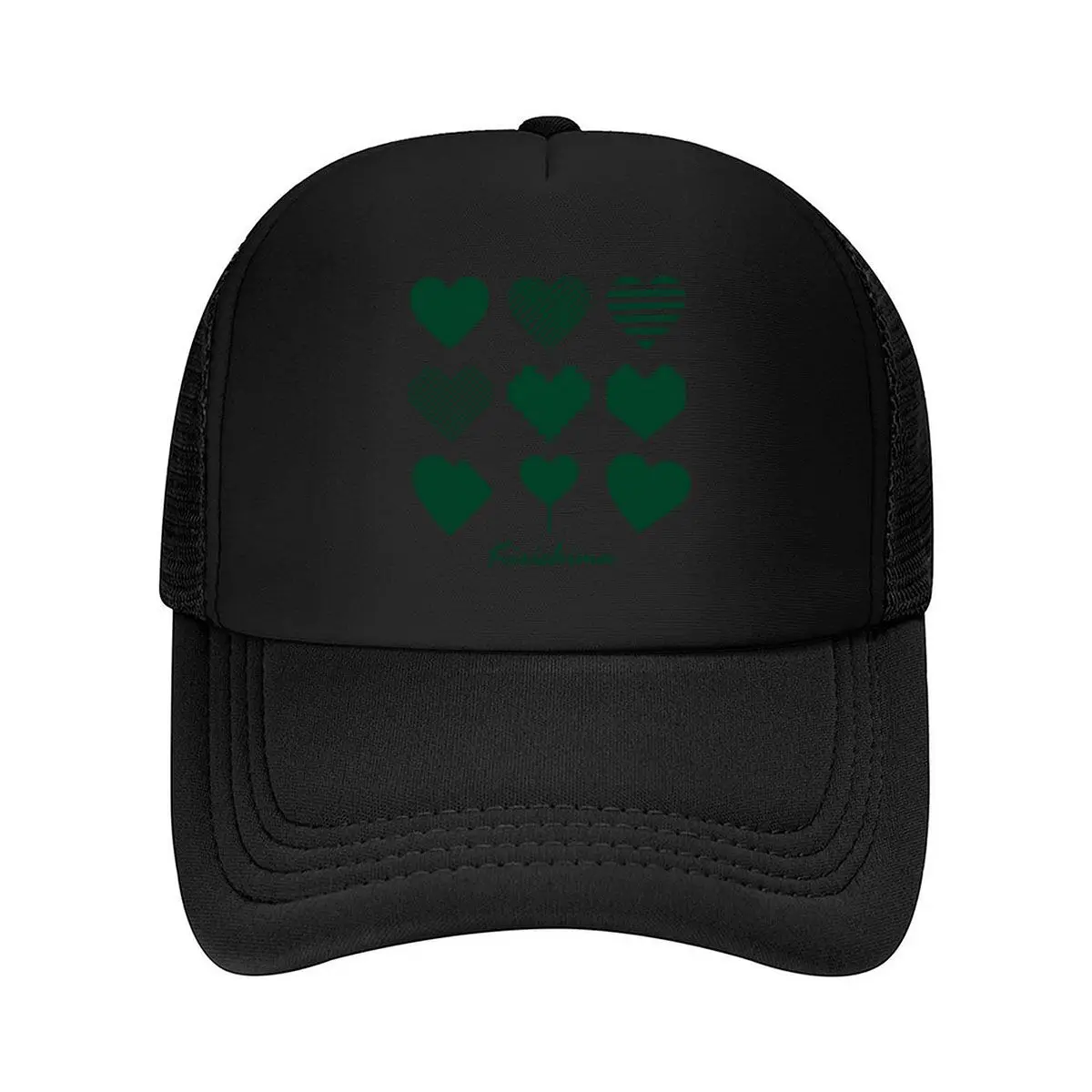 Kirishima Green Hearts Set Pixel Striped Polka Dot Heart Pattern Mesh Baseball Cap Hip Hop Dad Hat For Womens Unisex Female