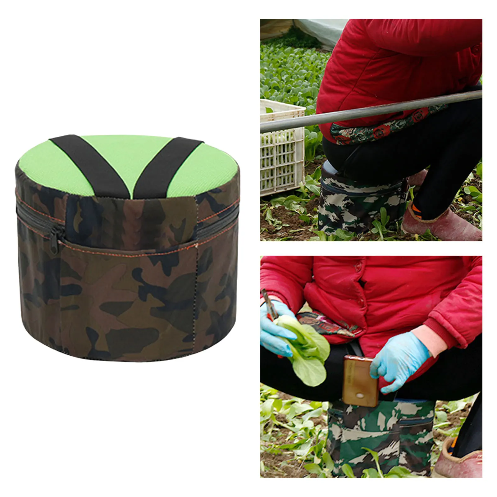 Wearable Camouflage Gardening Workseat Portable Lightweight Garden Stool Farm Work Stool Fishing Chair Stool for Outdoor