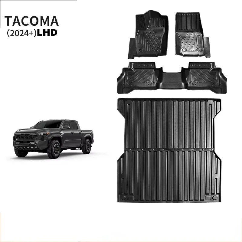 

For 2024+ Tacoma LHD TPE Floor Mats & Rear Bed Mat - Scratch-Resistant Waterproof | Custom Fit All-Weather Protection