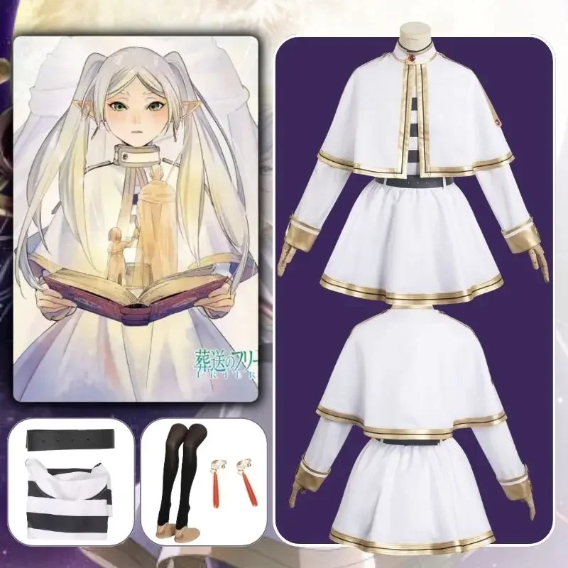 Disfraz de Cosplay de Sousou No Freeze, disfraz de fantasía Freeze para mujeres adultas y niñas, vestido de peluca de Anime, trajes de fantasía, traje de Halloween